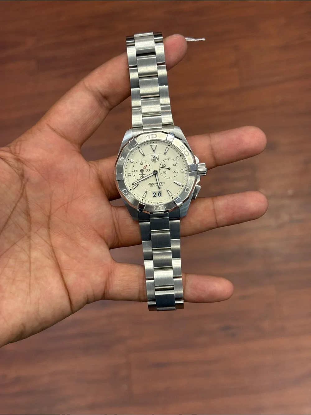Tag Heuer Aquaracer WAY111Y 41mm Stainless Steel Watch - Cream Dial men’s